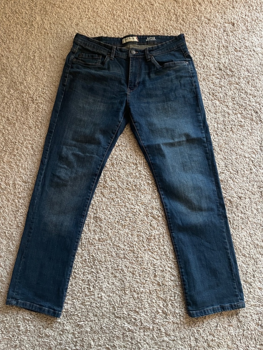 English Laundry Men's Sutton Slim Straight Dark Blue Jeans